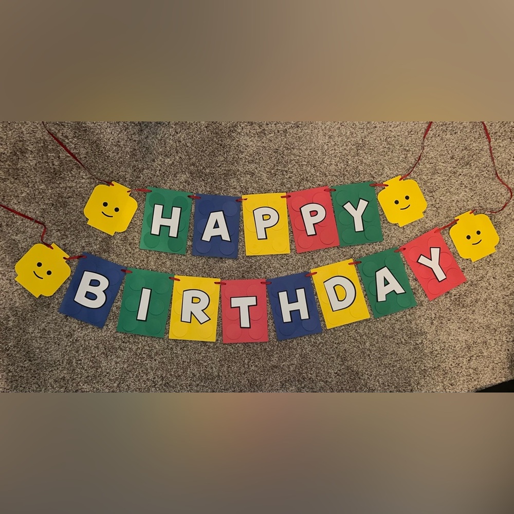 Lego Happy Birthday Banner